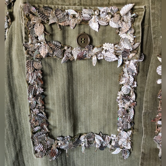 NEW! Libertine VINTAGE Beaded Seems Army Jacket - Picture 7 of 10